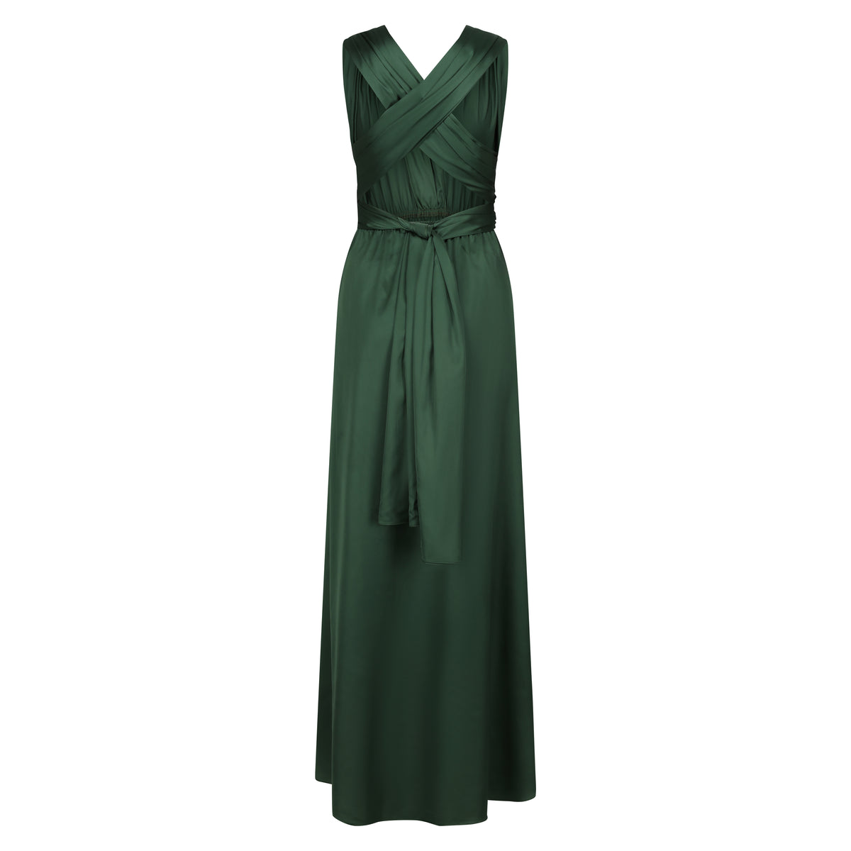 Emerald Satin Multiway Dress
