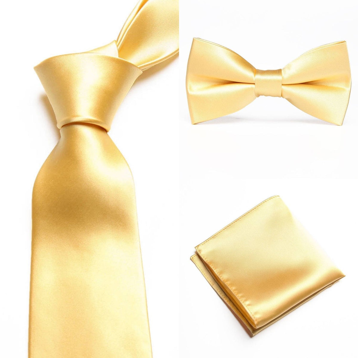 Lemon Yellow Accessories - Bow Tie and Pocket Square