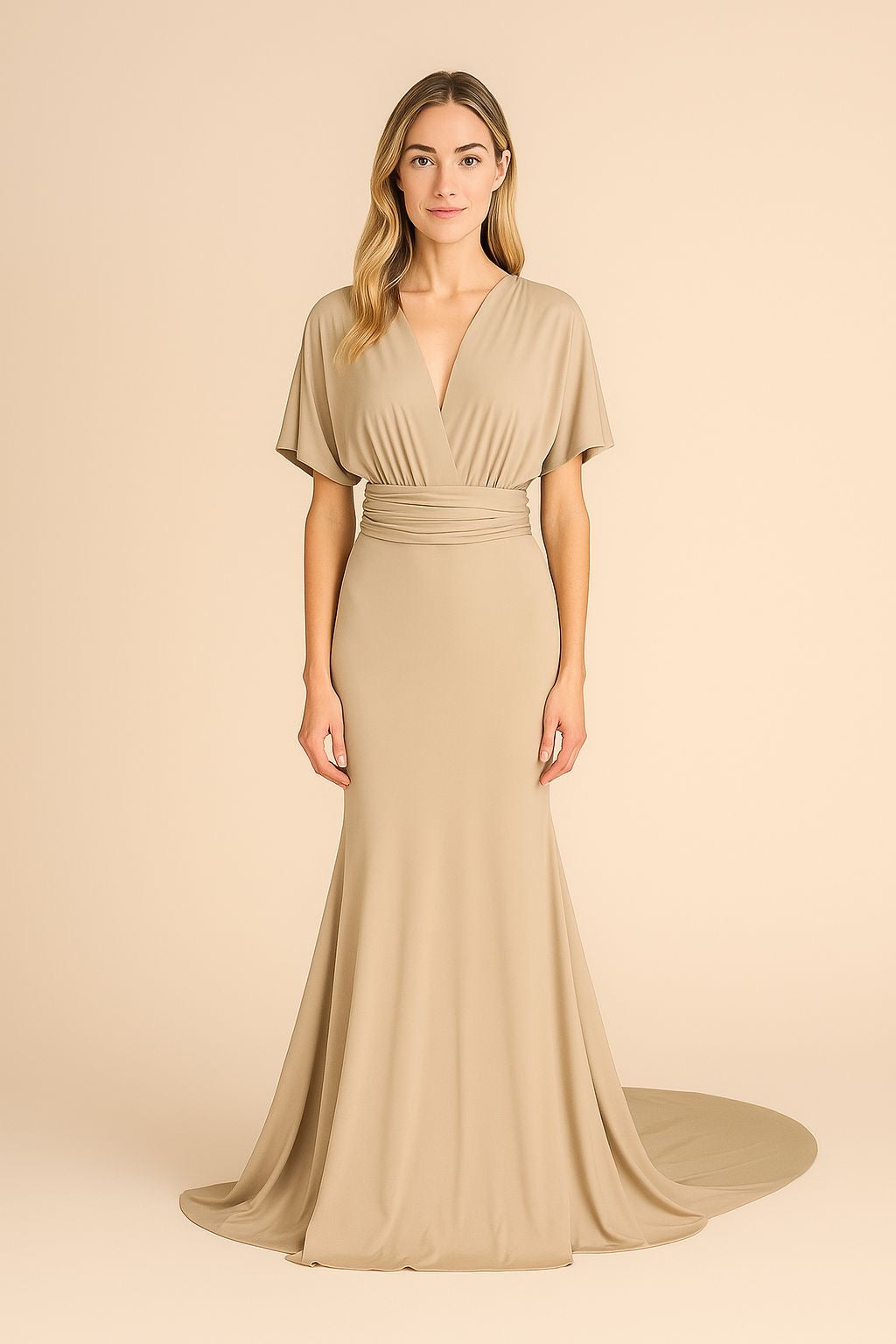 Taupe Fishtail Multiway Dress