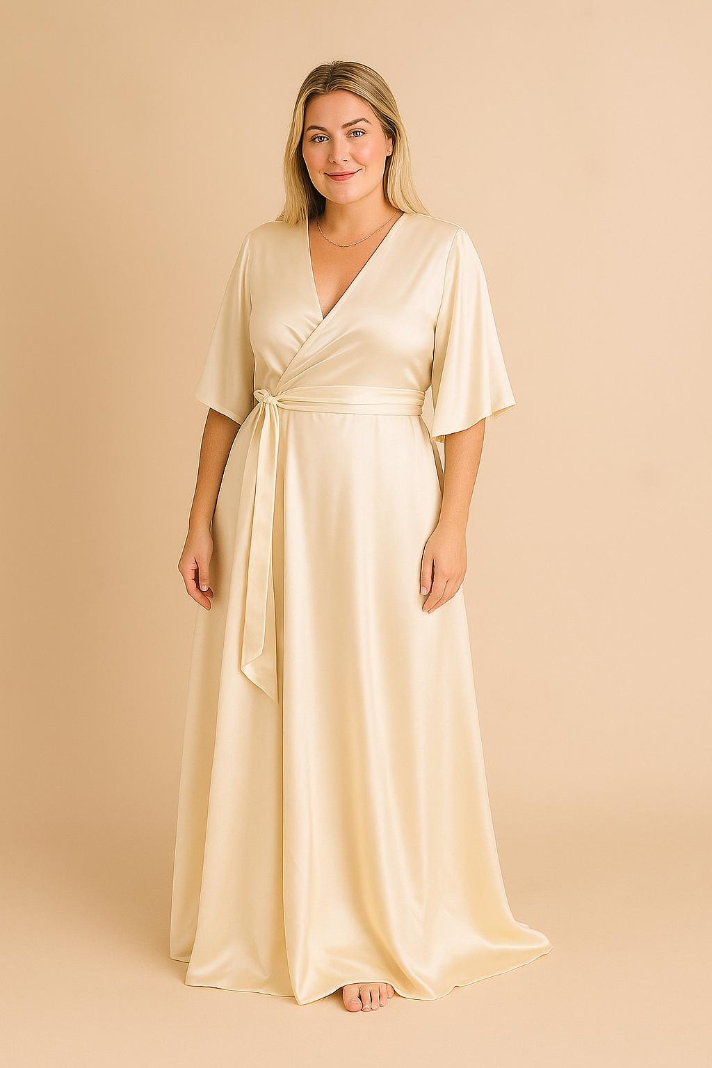 Satin Wrap Dress