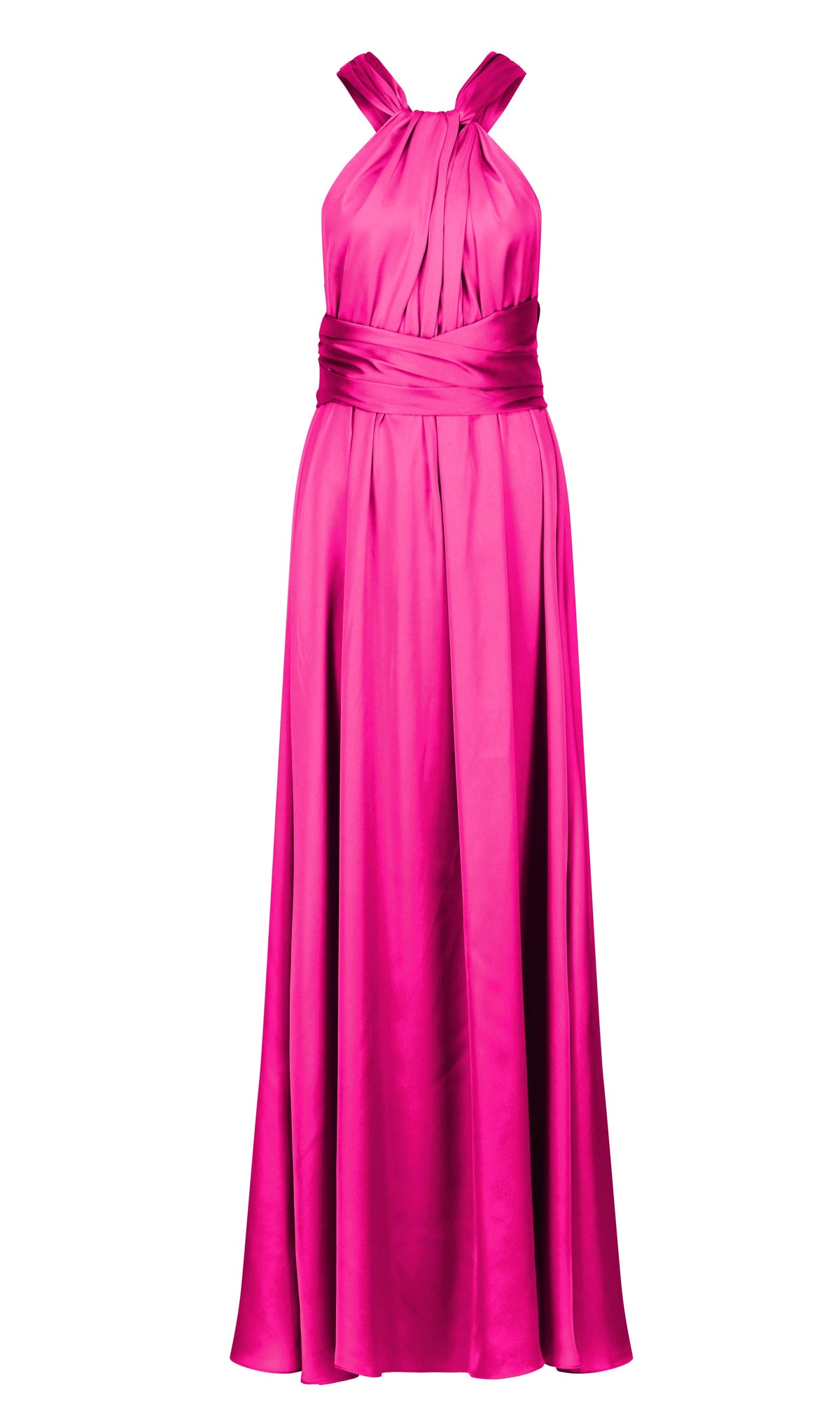 Hot Pink Satin Multiway Dress