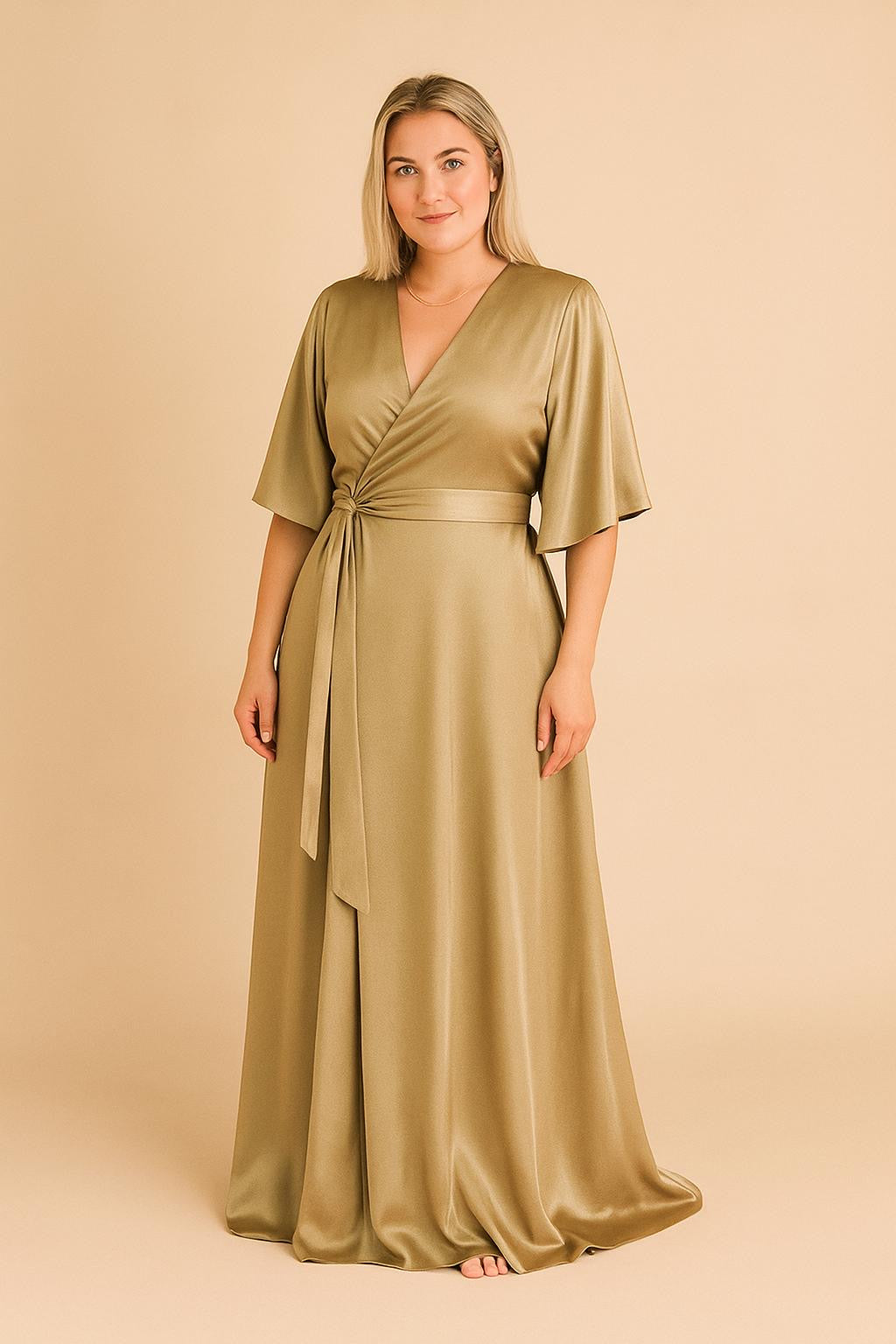 Satin Wrap Dress