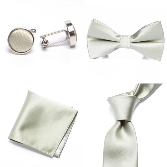 Fossil Green Groomsmen Accessories