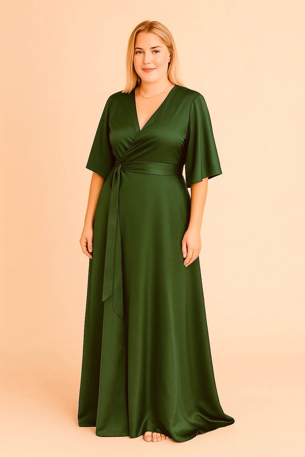 Satin Wrap Dress
