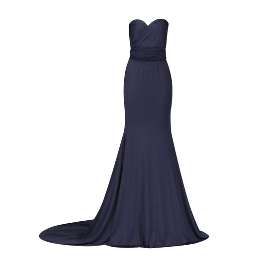 Navy Blue Fishtail Multiway Dress