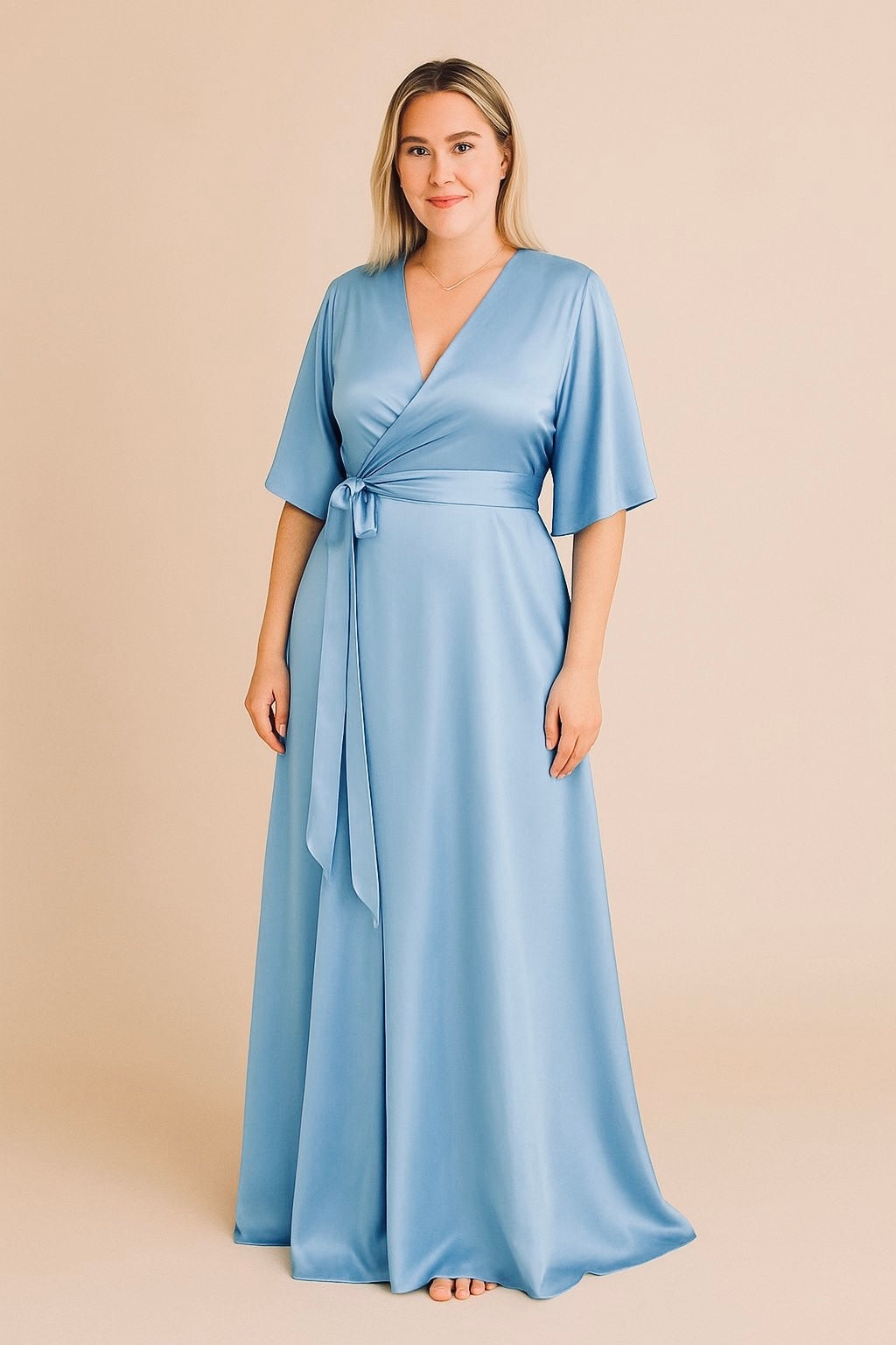 Satin Wrap Dress