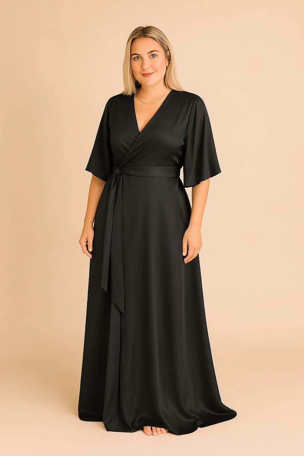 Satin Wrap Dress