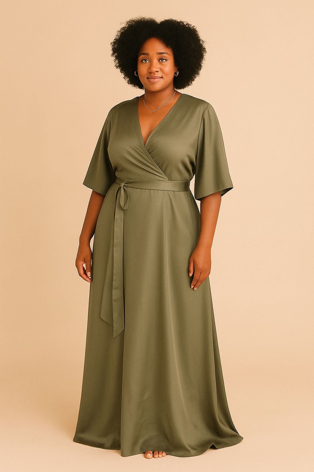 Satin Wrap Dress
