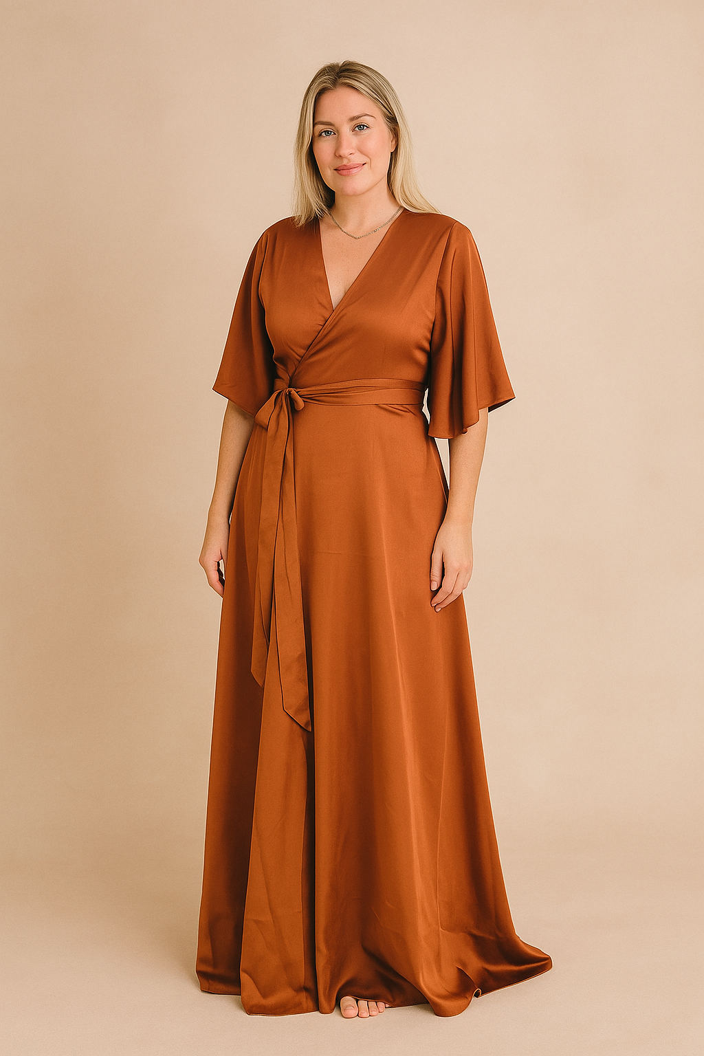 Satin Wrap Dress