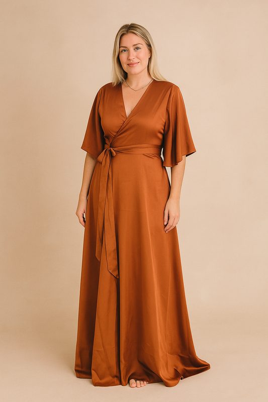 Satin Wrap Dress