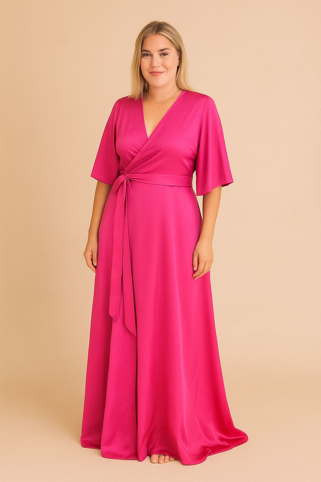 Satin Wrap Dress