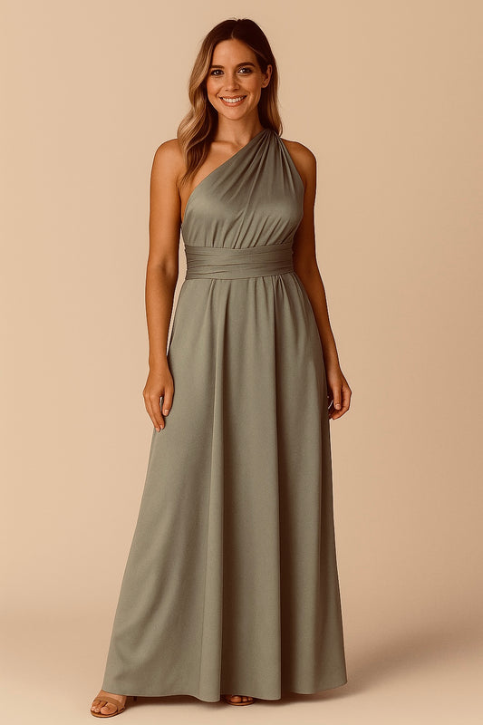 Olive Satin Multiway Dress