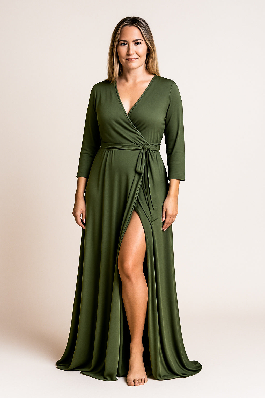 3/4 Sleeve Wrap Dress