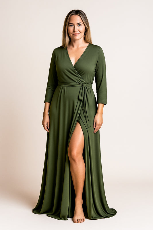 3/4 Sleeve Wrap Dress