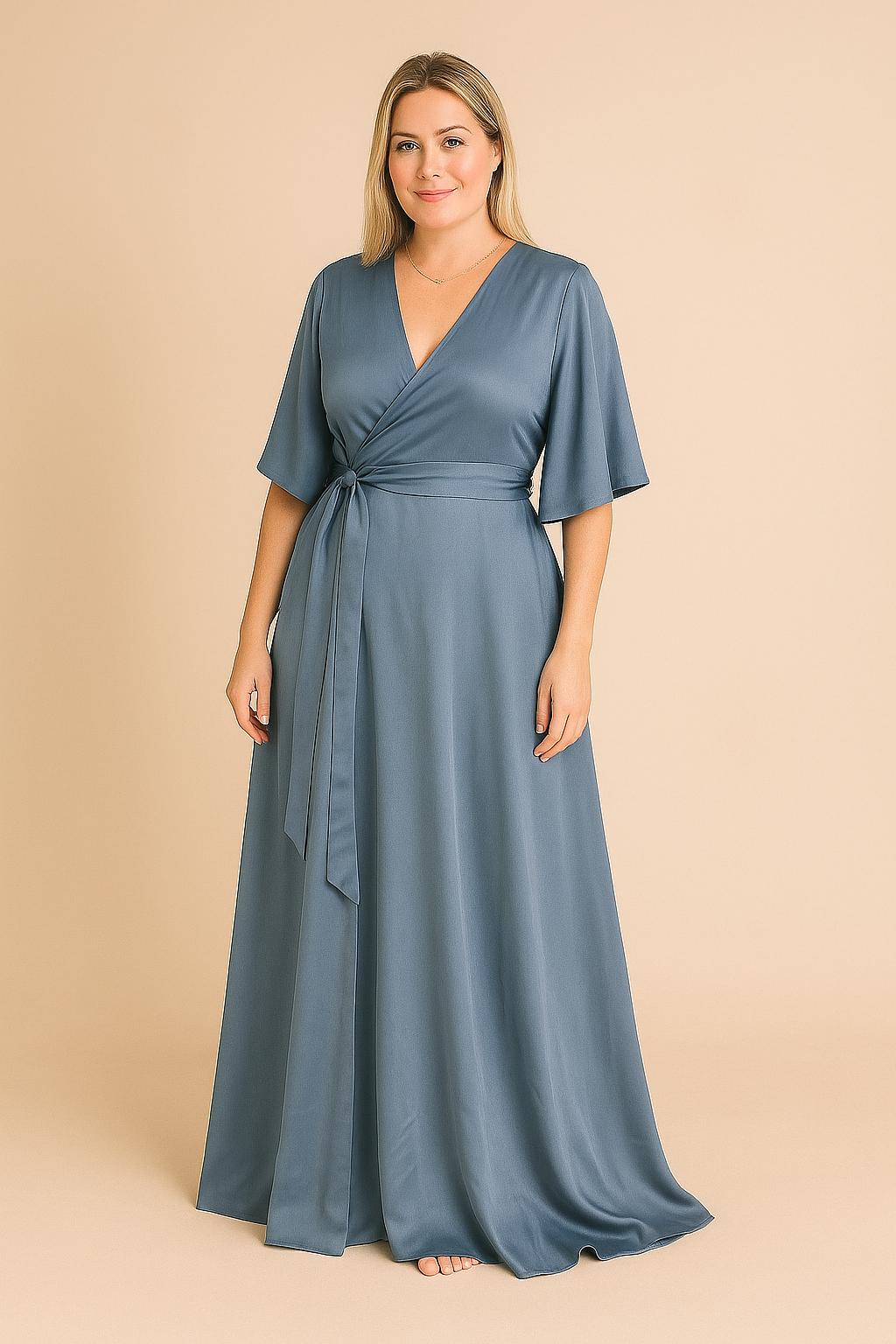 Satin Wrap Dress