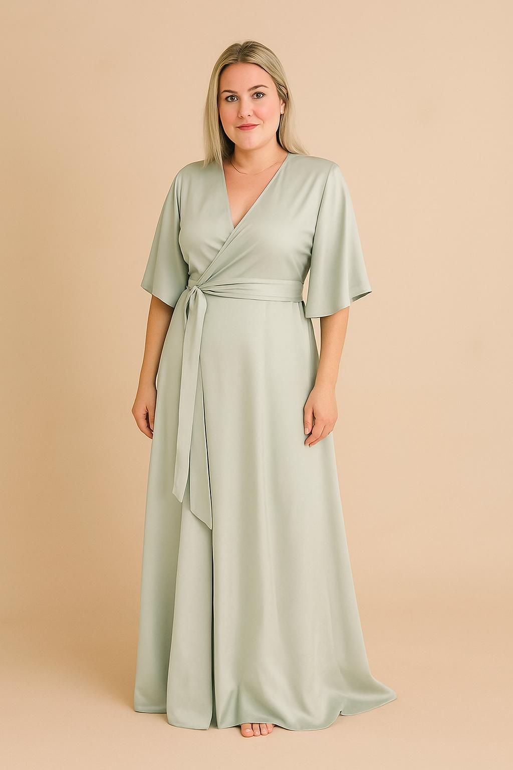 Satin Wrap Dress