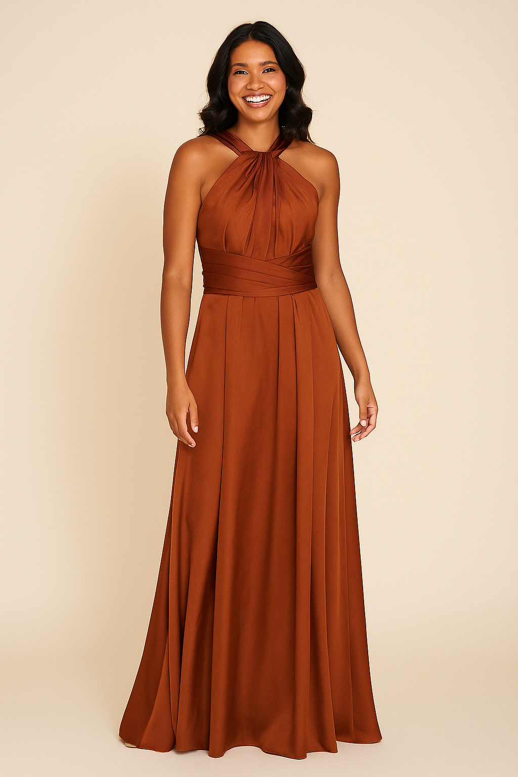 Copper Satin Multiway Dress