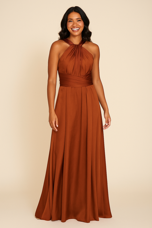 Copper Satin Multiway Dress