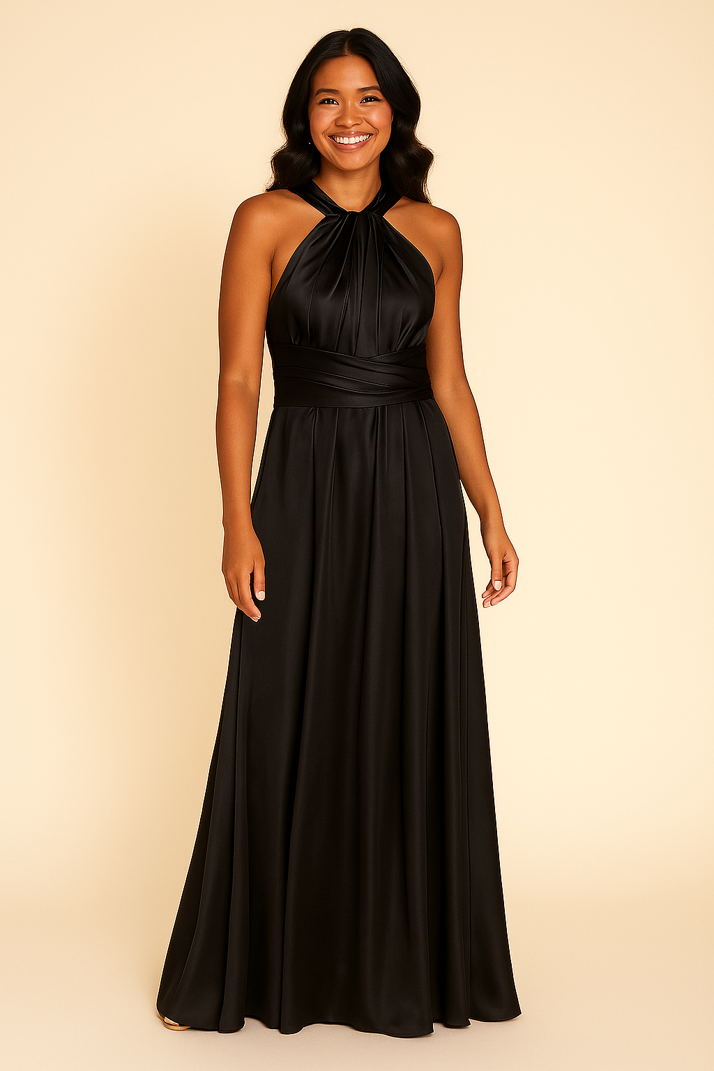 Black Satin Multiway Dress