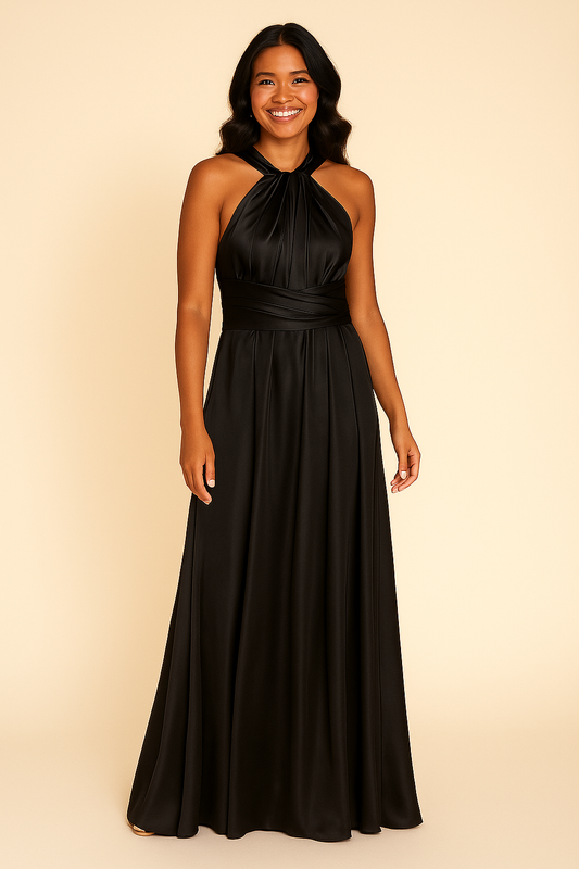 Black Satin Multiway Dress
