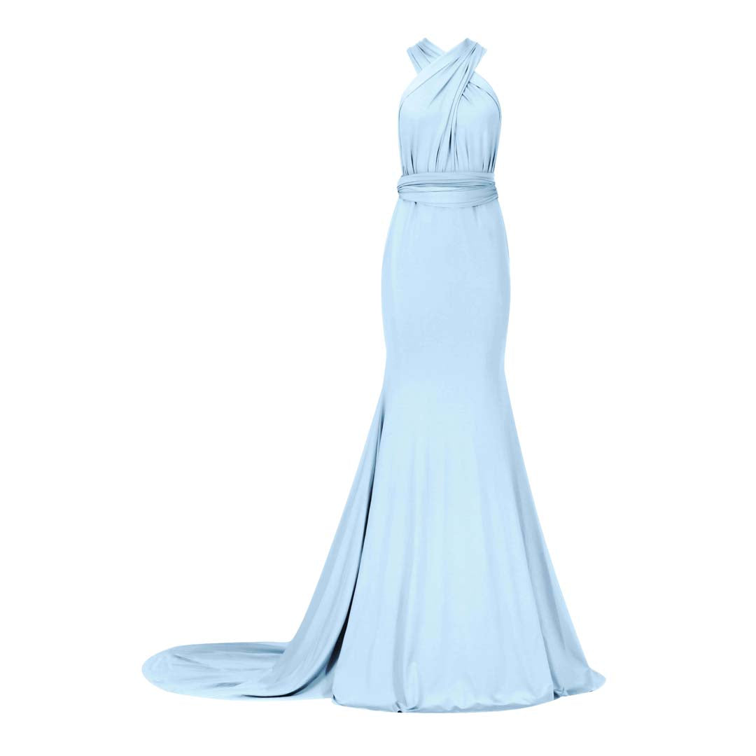 Powder Blue Fishtail Multiway Dress