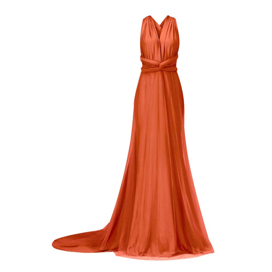 Rust Orange Fishtail Multiway Dress