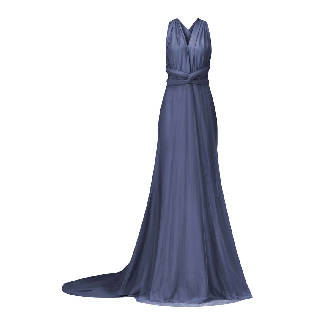 Steel Blue Fishtail Multiway Dress